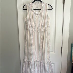 NWT J. Crew White Cream Tiered Ruffled Sundress
